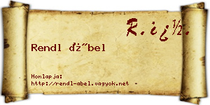 Rendl Ábel névjegykártya